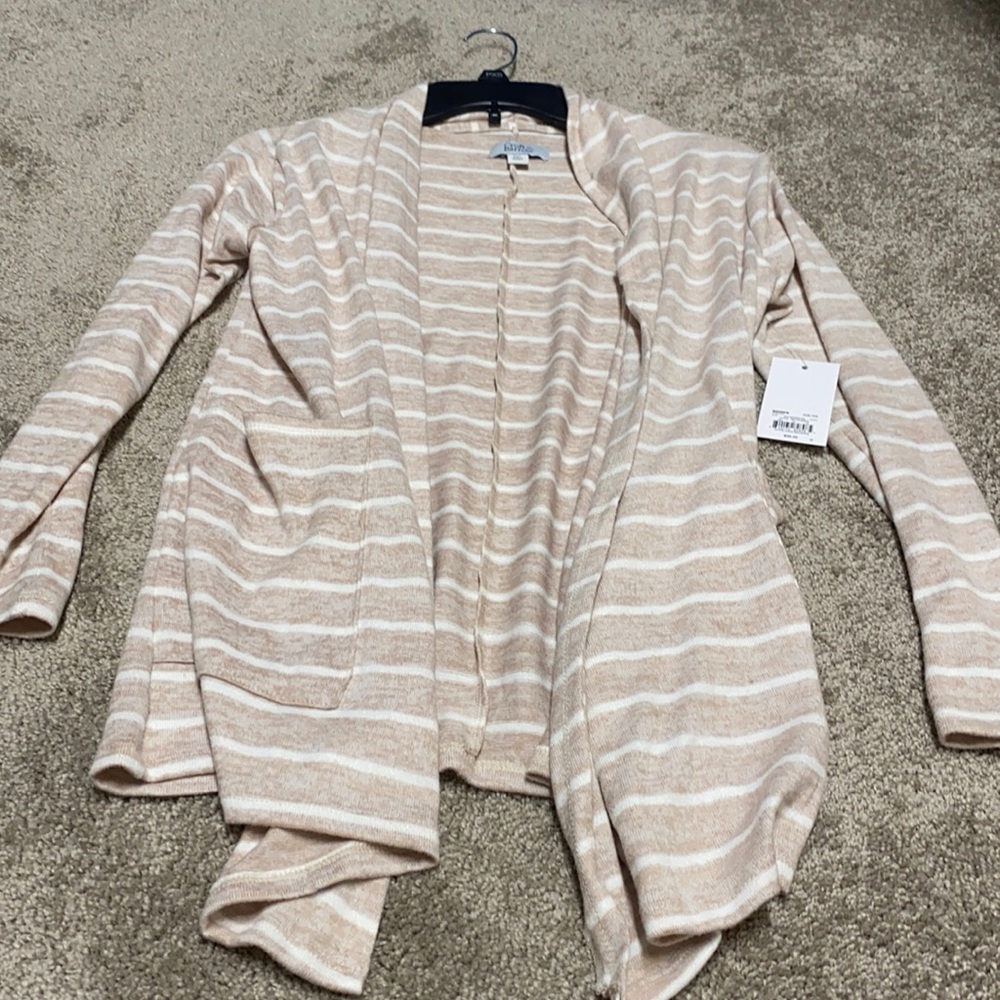 Tan with white stripes cardigan